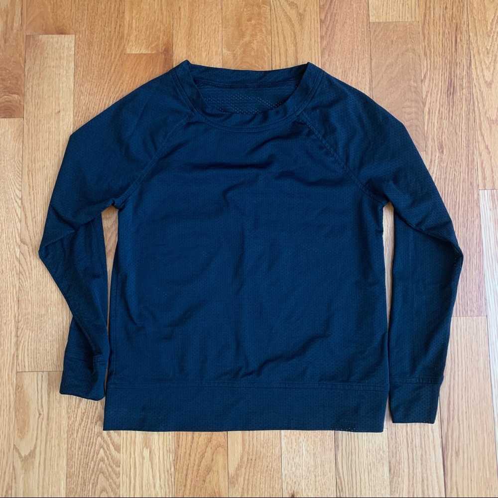 Black Mesh Long Sleeve Shirt SZ S
